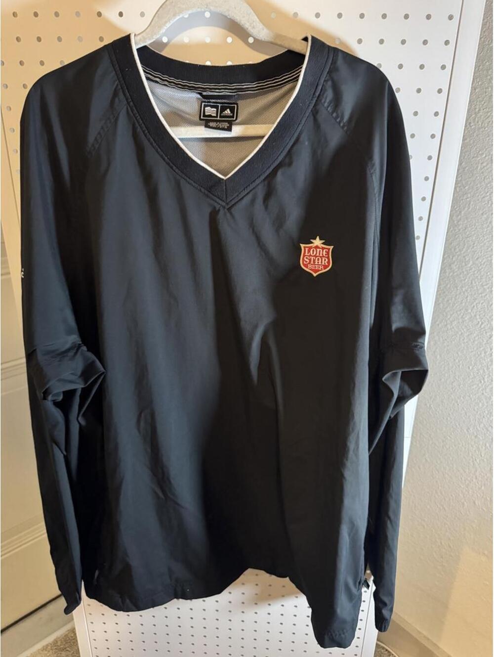 Adidas Lone Star Beer ClimaProof Windbreaker Pullover 2XL Black